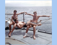 1968 07 South Vietnam - Ed Juchnowski - Rich Wyzykowki - Joe Betters - Faintail USS Vance.jpg